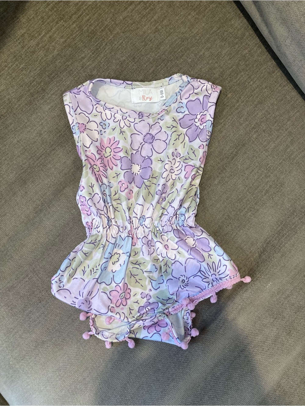 Mila & Rose Lavender Floral Girls One-Piece